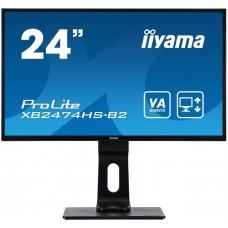 Монитор 23,6" Iiyama ProLite XB2474HS-B2 1920x1080 75Гц VA LED 16:9 4ms VGA HDMI DP 80M:1 3000:1 178/178 250cd HAS Pivot Tilt Swivel Speakers Black