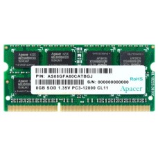 Оперативная память Apacer  DDR3   8GB  1600MHz SO-DIMM (PC3-12800) CL11 1.5V(Retail) 512*8 (AS08GFA60CATBGC/DS.08G2K.KAM)