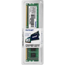Оперативная память Patriot DDR3  8GB  1333MHz UDIMM (PC3-10600) CL9 1,5V (Retail) 512*8 PSD38G13332