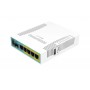 Маршрутизатор MikroTik hEX PoE with 800MHz CPU, 128MB RAM, 5x Gigabit LAN (four with PoE out), SFP, USB, RouterOS L4, plastic case and PSU