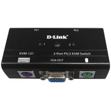 Сетевое оборудование D-Link KVM-121/B1A, 2-port KVM Switch with VGA, PS/2 and Audio ports.Control 2 computers from a single keyboard, monitor, mouse, Supports video resolutions up to 2048 x 1536, Audio connector to conne