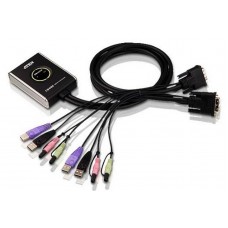 Переключатель электронный ATEN 2-Port USB DVI/Audio Cable KVM Switch with Remote Port Selector
