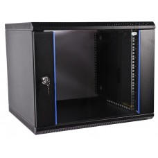  Шкаф телекоммуникационный настенный разборный ЭКОНОМ 12U (600  650) дверь стекло, цвет черный