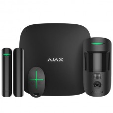 AJAX StarterKit Cam Plus Black (Стартовый комплект (Интеллектуальная централь Хаб 2 Плюс, Датчик движения с фотоверификацией, Датчик открытия, брелок) чёрный)