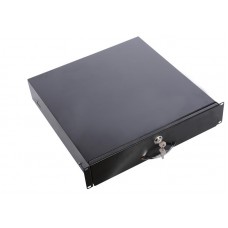  Полка (ящик) для документации 2U, цвет черный