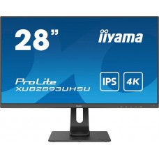  28" Iiyama ProLite XUB2893UHSU-B1 3840x2160@60Гц IPS LED 16:9 3ms HDMI DP 4*USB3.0 80M:1 1000:1 178/178 300cd HAS Pivot Tilt Swivel Speakers Black