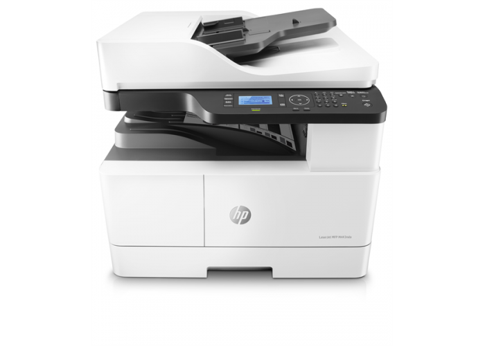 Лазерное многофункциональное устройство HP LaserJet MFP M443nda (p/c/s, A3, 1200dpi, 25ppm, 512Mb, 2trays 100+250, ADF 100, duplex, Scan to email/SMB/FTP, PIN printing, USB/Eth, cart. 4000 pages & USB cable in box, 1y warr, repl. W7U02A)